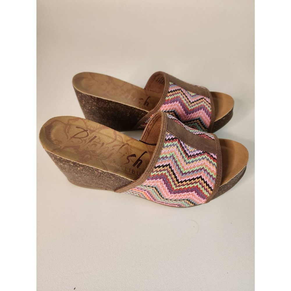 Blowfish Malibu platform wedges 8.5 New color stripe